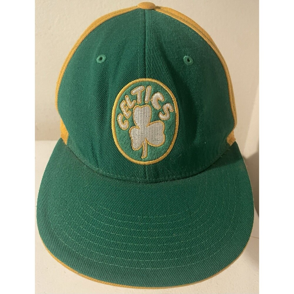Vintage New Era Hardwood Classics NBA Boston Celtics Wool Fitted Hat Size 7 3/4